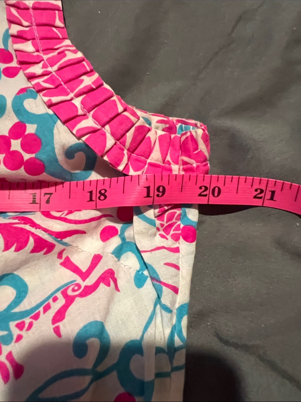 Gretchen Scott Designs Pink & Turquoise Dragon Print Mini Dress - Picture 14 of 16